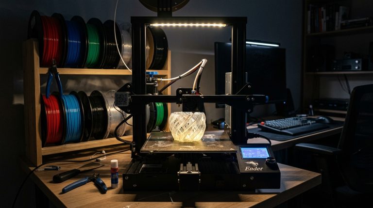 Drukarka 3D drukująca podświetlony ażurowy wazon
