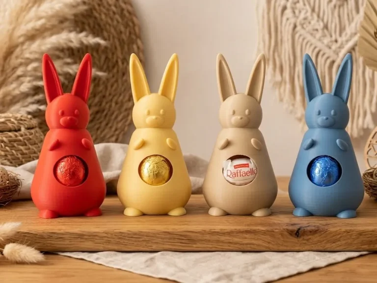 Zajączki z druku 3D z pralinkami w środku